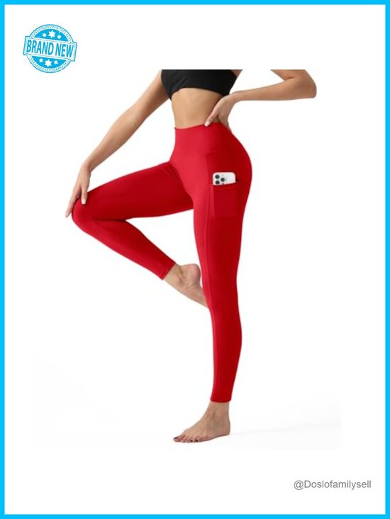 Pants - High Waisted Leggings with Pockets Tummy Control Capris Yoga Pants for Women